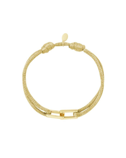 Stoffen armband schakel beige