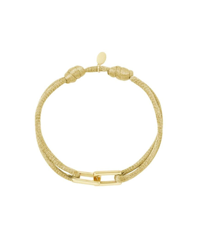 Stoffen armband schakel beige