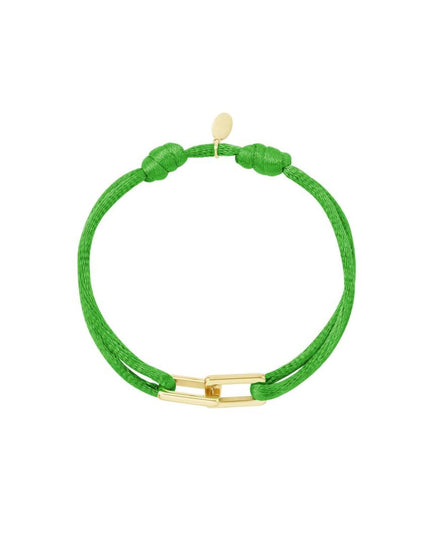 Stoffen armband schakel groen