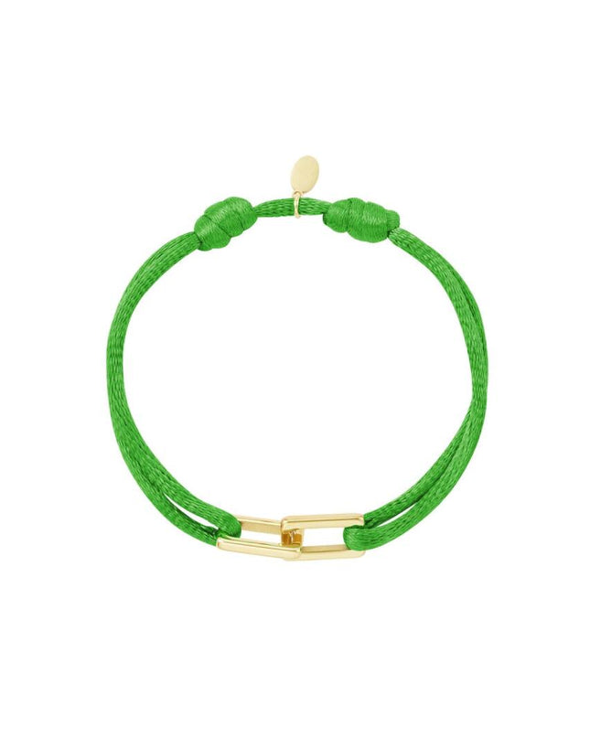 Stoffen armband schakel groen