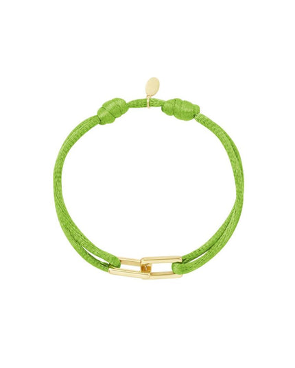 Stoffen armband schakel avocado