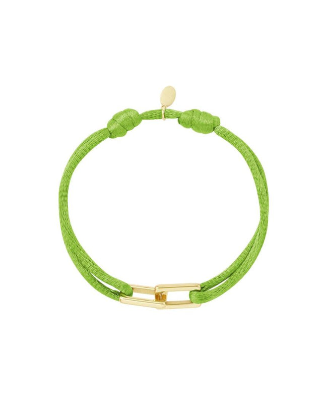 Stoffen armband schakel avocado