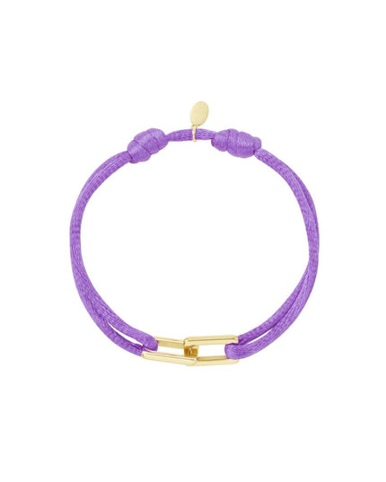 Stoffen armband schakel lila