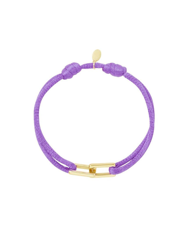 Stoffen armband schakel lila