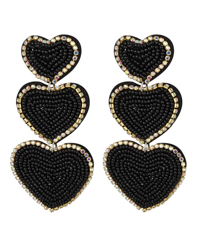 Statement oorbellen love - zwart