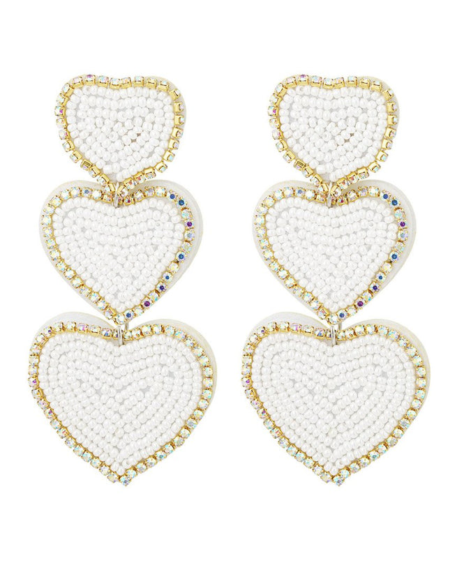 Statement oorbellen love - wit