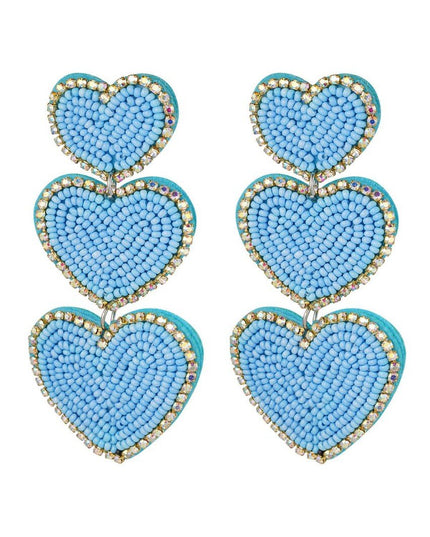 Statement oorbellen love - lichtblauw