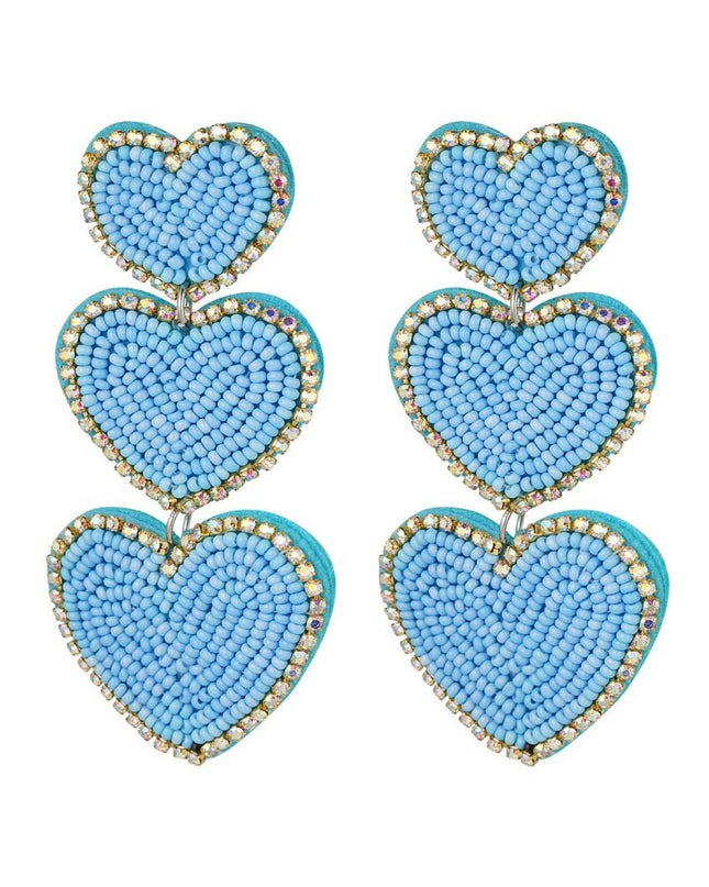 Statement oorbellen love - lichtblauw