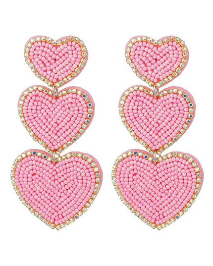 Statement oorbellen love - roze