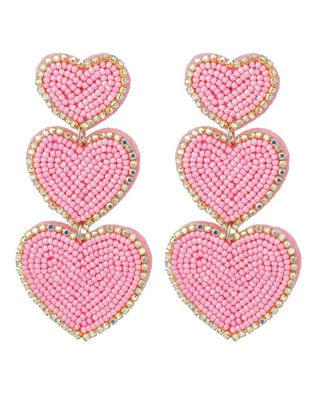 Statement oorbellen love - roze