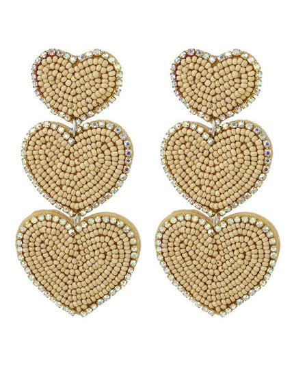 Statement oorbellen love - beige