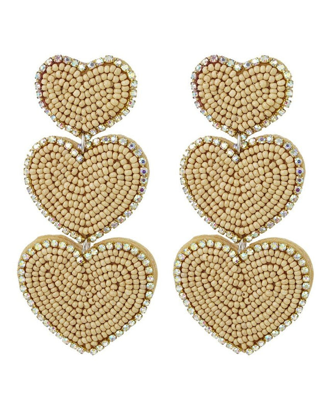 Statement oorbellen love - beige
