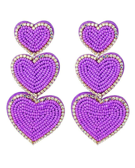 Statement oorbellen love - paars