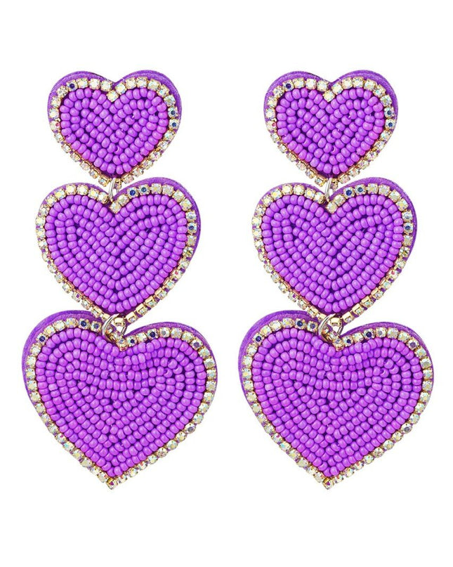 Statement oorbellen love - paars