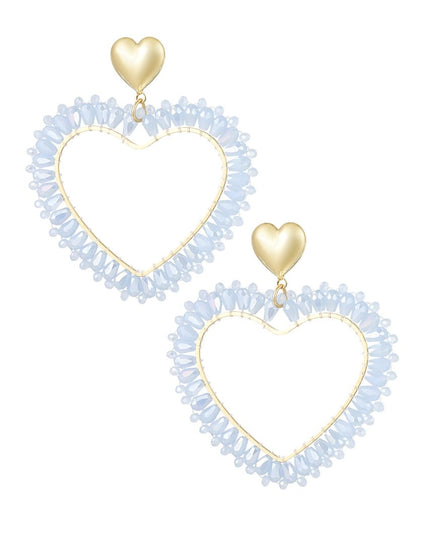 Hartvormige Oorbellen Lichtblauw