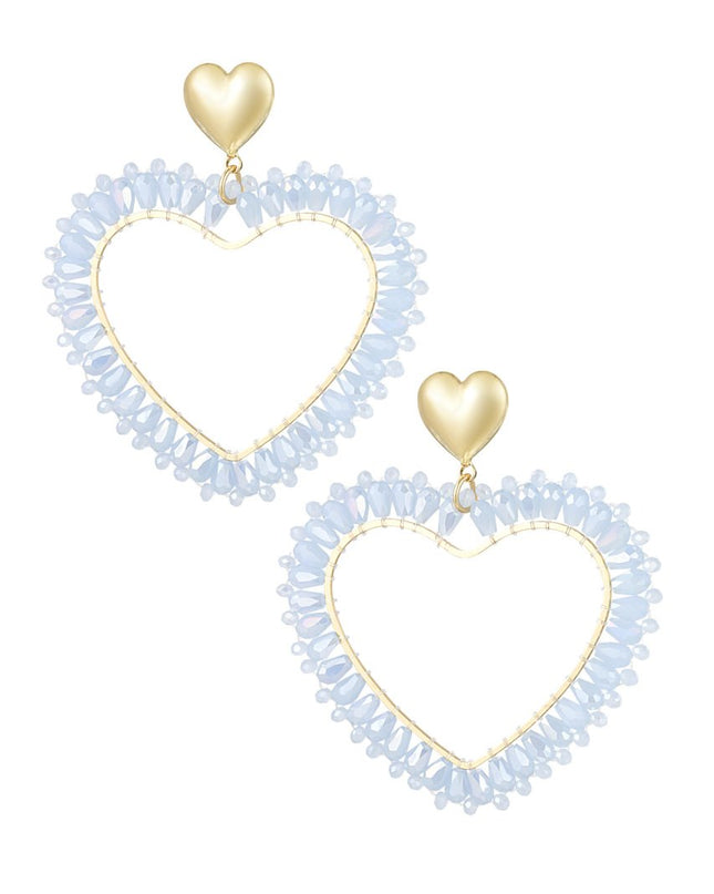 Hartvormige Oorbellen Lichtblauw