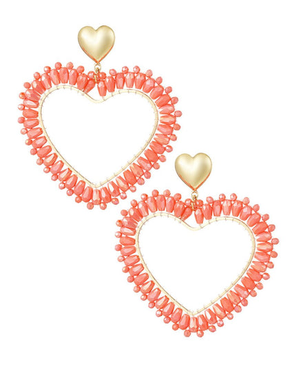 Hartvormige Oorbellen Rood