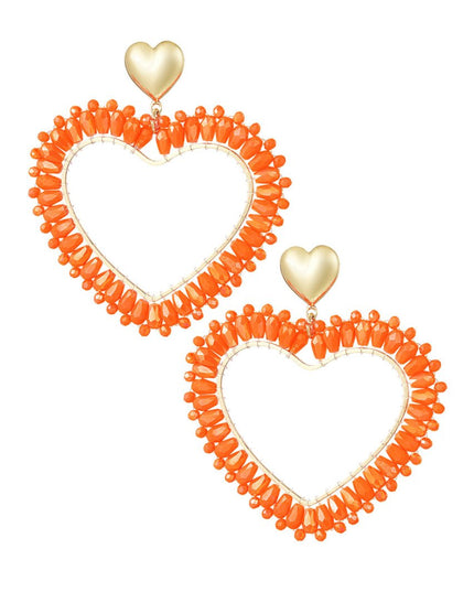 Hartvormige Oorbellen Oranje