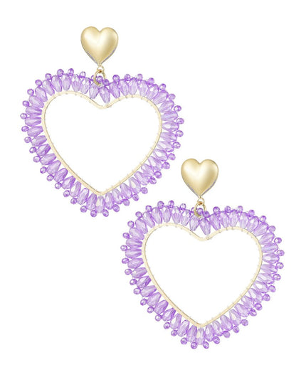 Hartvormige Oorbellen Lila