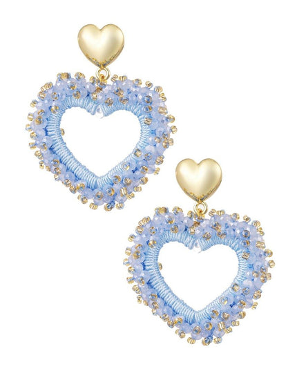 Hart oorbellen - lichtblauw