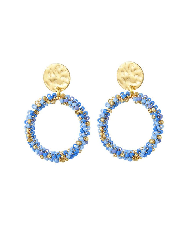 Oorbellen happy kralen Blauw