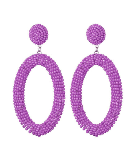 Oorbellen candy ovaal - lila
