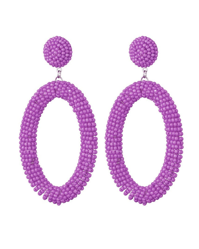 Oorbellen candy ovaal - lila