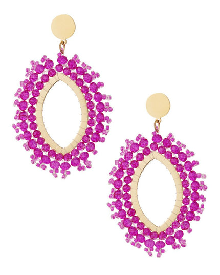 Oorbellen kristallen - Fuchsia