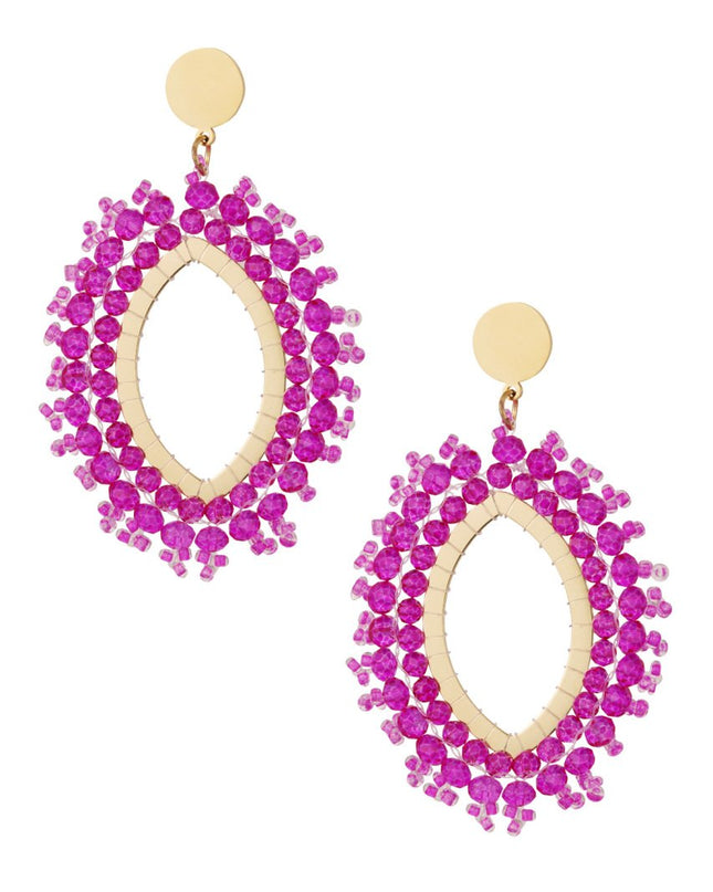 Oorbellen kristallen - Fuchsia