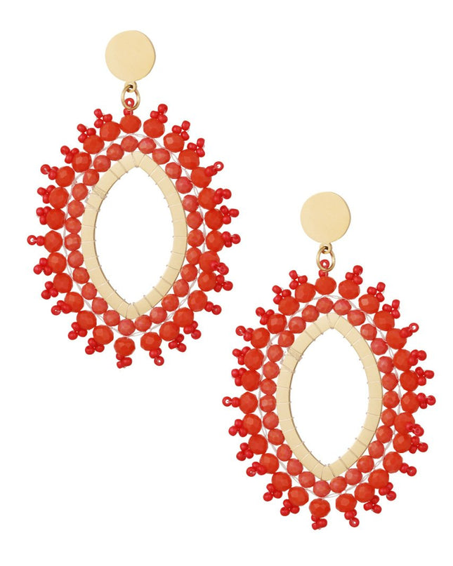 Oorbellen kristallen - Rood