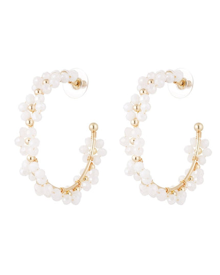 Oorhangers bloemetjes groot - wit