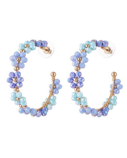 Oorhangers bloemetjes groot - blauw