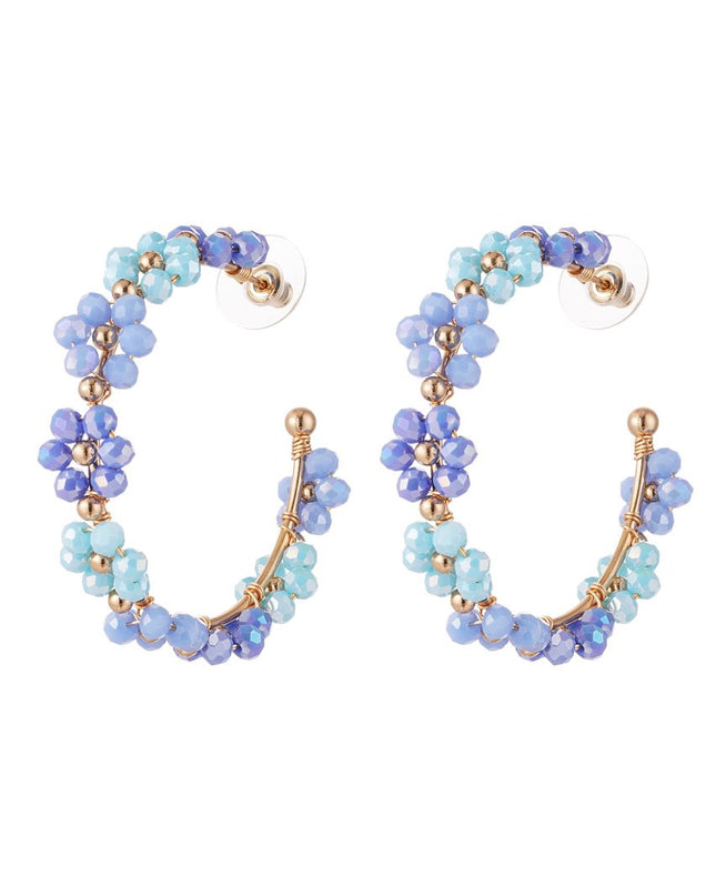 Oorhangers bloemetjes groot - blauw