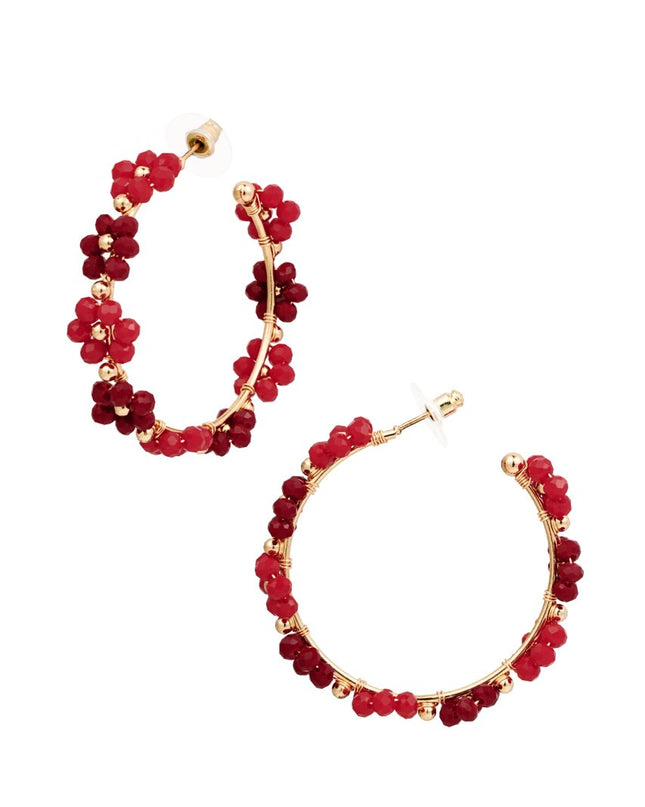 Oorhangers bloemetjes groot - rood