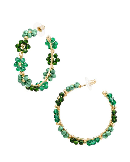 Oorhangers bloemetjes groot - groen