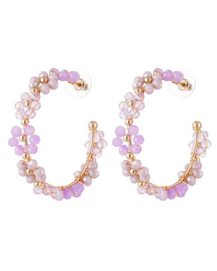 Oorhangers bloemetjes groot - lila