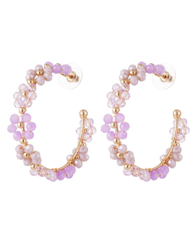 Oorhangers bloemetjes groot - lila