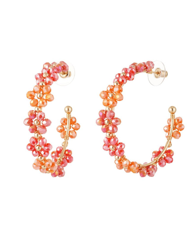 Oorhangers bloemetjes groot - oranje