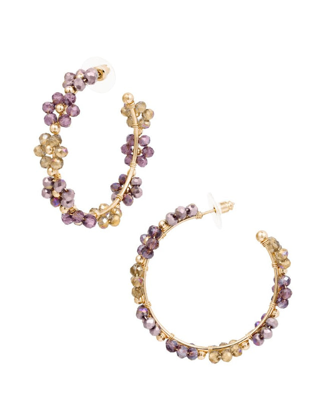 Oorhangers bloemetjes groot - paars