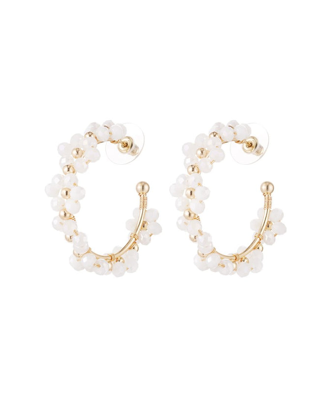 Oorhangers bloemetjes middel - wit