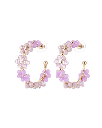 Oorhangers bloemetjes middel - lila