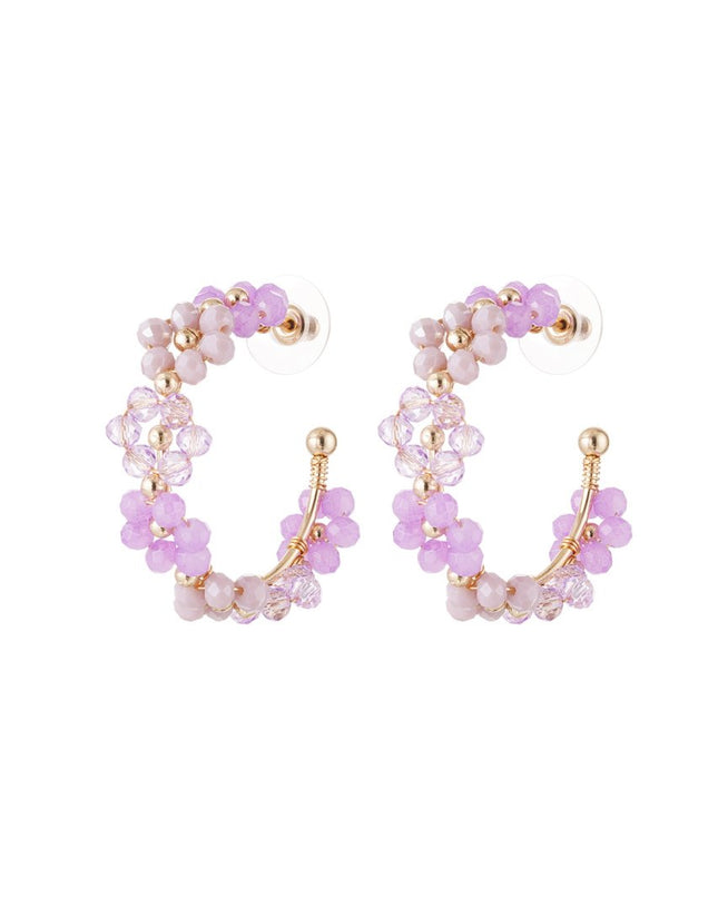 Oorhangers bloemetjes middel - lila
