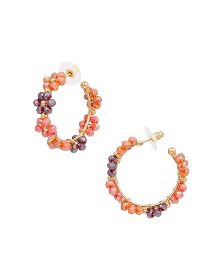 Oorhangers bloemetjes middel - oranje