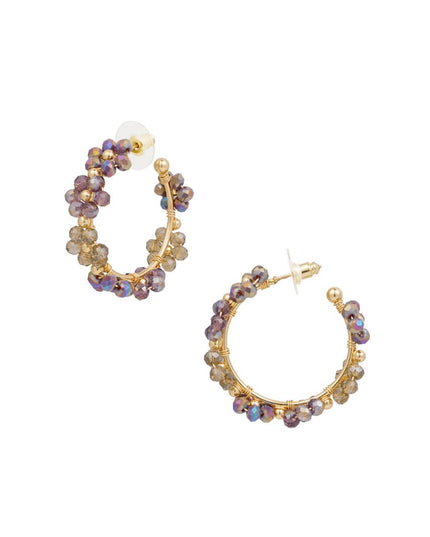 Oorhangers bloemetjes middel - bruin