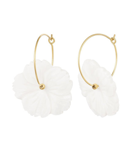 Oorbellen zeeschelp bloem - Goud