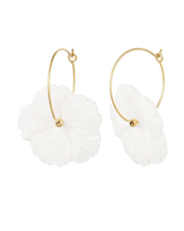 Oorbellen zeeschelp bloem - Goud