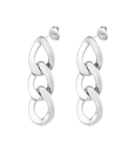 Oorbellen 3 schakel - zilver