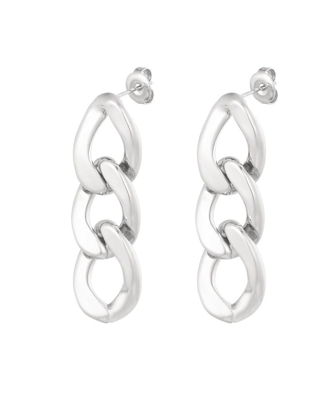 Oorbellen 3 schakel - zilver