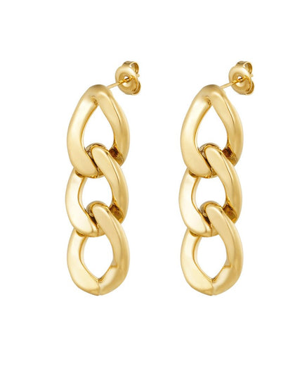 Oorbellen 3 schakel - goud