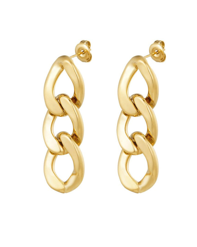 Oorbellen 3 schakel - goud